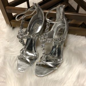 Kate Preston silver jeweled heel